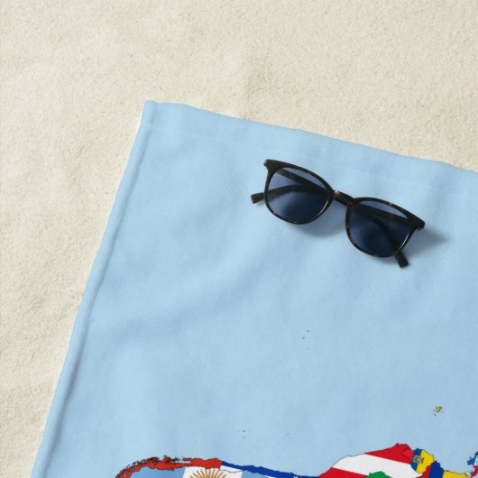 World Map of Flags Beach Towel ビーチタオル (インサイチュ)