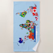 World Map of Flags Beach Towel ビーチタオル (正面)