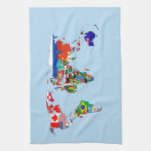 World Map of Flags Kitchen Towels キッチンタオル (縦)
