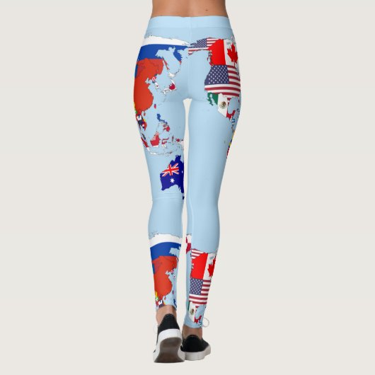 World Map of Flags Leggings レギンス (裏面)