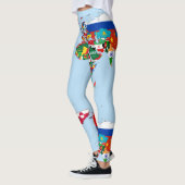 World Map of Flags Leggings レギンス (左)