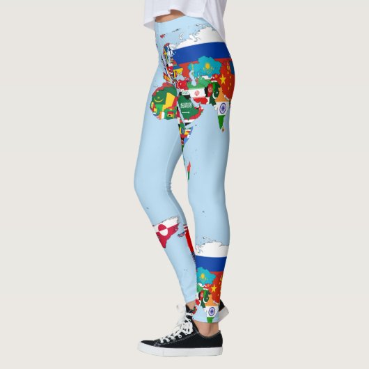 World Map of Flags Leggings レギンス (左)