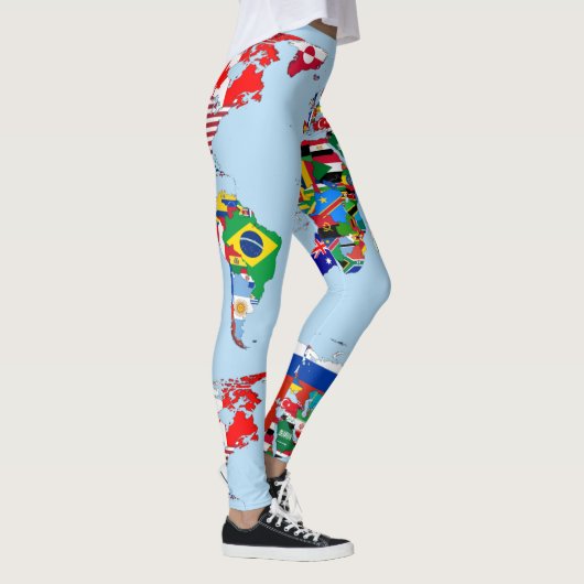 World Map of Flags Leggings レギンス (右)