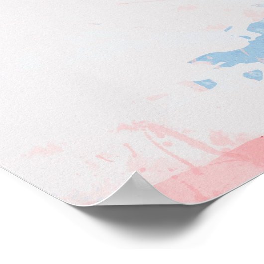 World Map Paint Splashes ポスター (角)