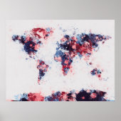 World Map Paint Splashes ポスター (正面)