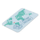 World Map Passport EDITABLE color日付を保存 マグネット (左側)