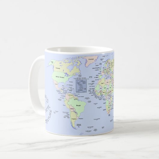 World Map - Planning My Next Adventure - Custom コーヒーマグカップ (正面左)
