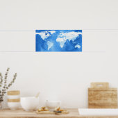 World Map Poster Print ポスター (キッチン)