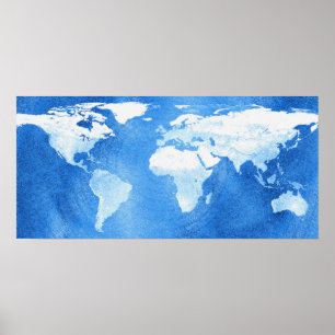 World Map Poster Print ポスター