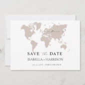 World Map Save the Date Template セーブザデート (正面)