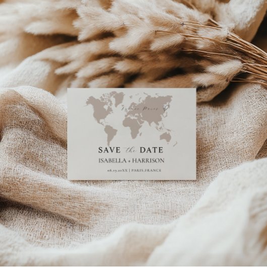 World Map Save the Date Template セーブザデート