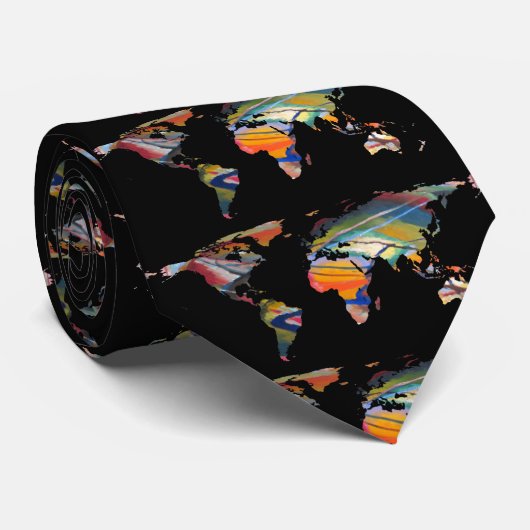 World Map Silhouette - An Abstract World ネクタイ (ロール)