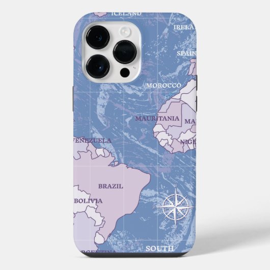 WORLD MAP TRAVELLING iPhone 14 PRO MAX カーゼ iPhoneケース (裏面)