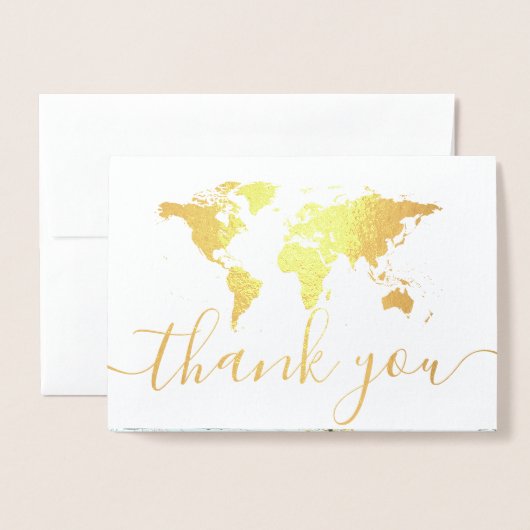 World Map Youの写感謝してい真 箔カード (封筒付き正面)