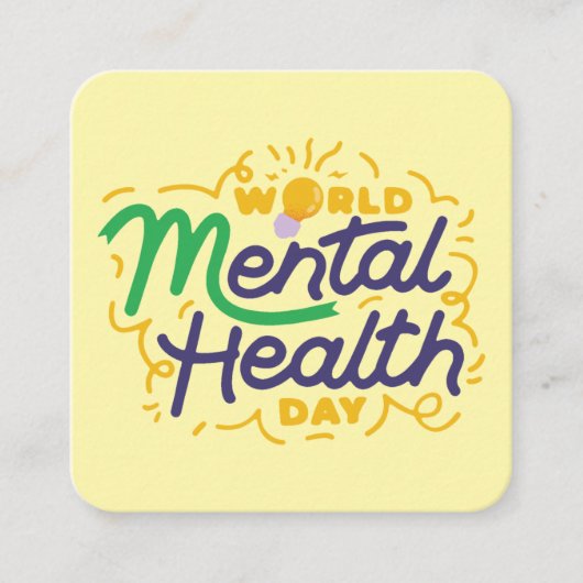 World Mental Health Day Inspirational Typography エンクロージャーカード (正面)
