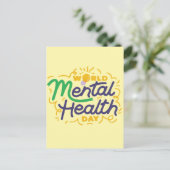 World Mental Health Day Inspirational Typography ポストカード (スタンド正面)