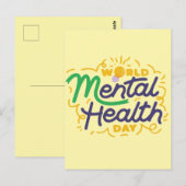 World Mental Health Day Inspirational Typography ポストカード (正面/裏面)