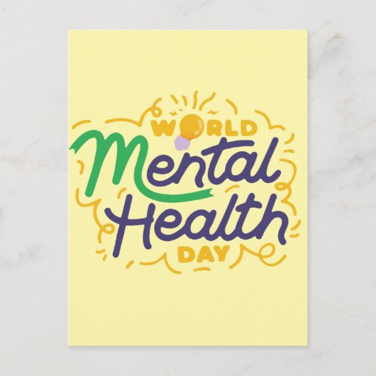 World Mental Health Day Inspirational Typography ポストカード (正面)