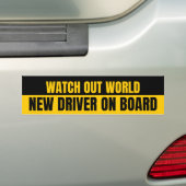 World New Driver On Board バンパーステッカー (車上)
