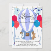 World of Blue Balloons First誕生日招待状 招待状 (正面)