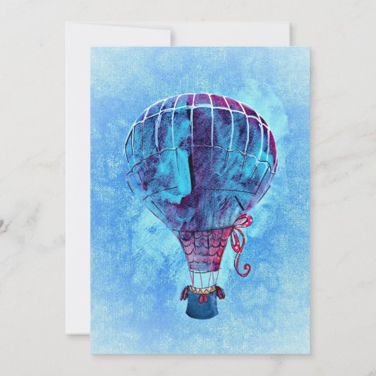 World of Blue Balloons First誕生日 招待状 (裏面)