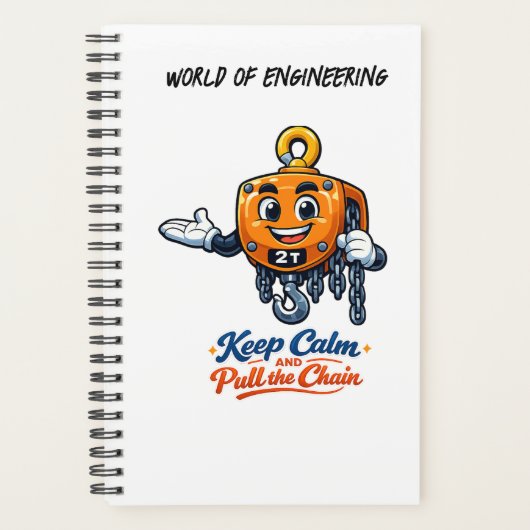 World of Engineering Keep Calm Pull Chain Notebook プランナー手帳 (正面)