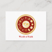 World of Faith Business Card 3.5インチx 2.5インチ 名刺 (正面)