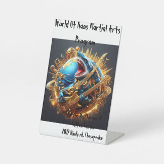 World of Kaos Deskの看板 台座サイン