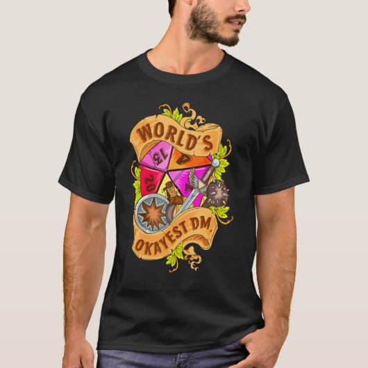 World Okayest Dm D20サイコロゲームRpgボードゲーム Tシャツ (正面)