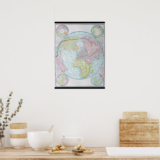 World on a Polar Projection (1892) ポスター (キッチン)