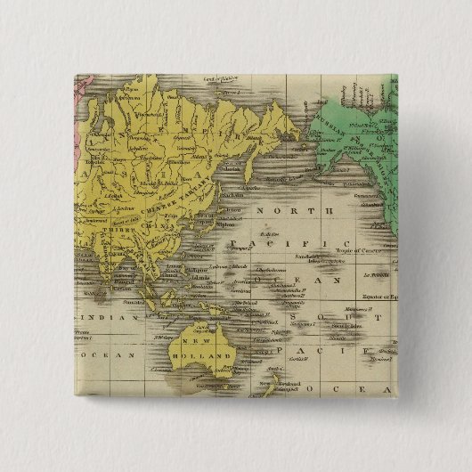 World On Mercator投影 缶バッジ (正面)