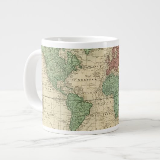 World on Mercators Projection 2 ジャンボコーヒーマグカップ (正面左)