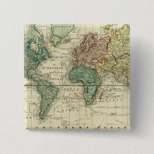 World on Mercators Projection(World on Mercators P 缶バッジ (正面)