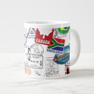 World Passportのパターン ジャンボコーヒーマグカップ