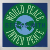 World Peace Begins With Inner Peace Poster ポスター (正面)