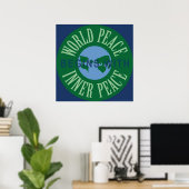 World Peace Begins With Inner Peace Poster ポスター (ホームオフィス)