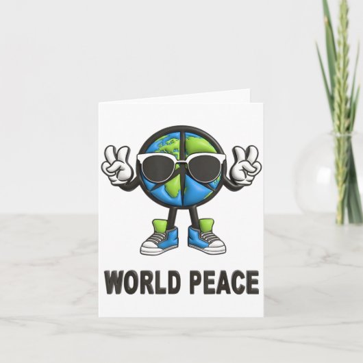World Peace On Earth Shirt Global Love Peace Sign  カード (正面)