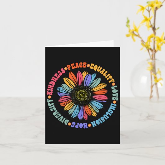 World Peace Suprter Sunflower Floral Outfit Kindne カード (黄色い花)