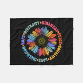 World Peace Suprter Sunflower Floral Outfit Kindne フリースブランケット (正面(横))