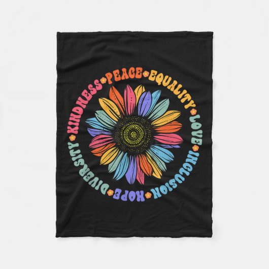 World Peace Suprter Sunflower Floral Outfit Kindne フリースブランケット (正面)