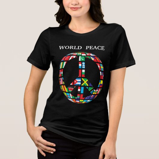 world peace T-shirt Tri-Blend Shirt トライブレンドＴシャツ (正面)