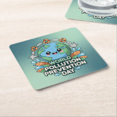 World Pollution Prevention Day Coaster Set スクエアペーパーコースター (アングル)