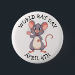 World Rat Day is on April 4th 缶バッジ<br><div class="desc">April 4th is World Rat Day! Yes,  there is a holiday that celebrates rats and tries to get rid of the stigma behind these cute little creatures!</div>