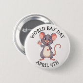 World Rat Day is on April 4th 缶バッジ (正面&裏面)