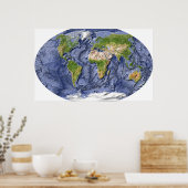 World Relief Map ポスター (キッチン)