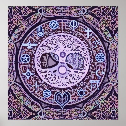 World Religions Tree of Life Peace ポスター (正面)
