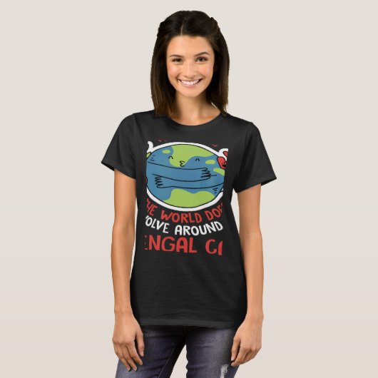 World Revolves Around My Bengal Cat Nature Cat Tシャツ (正面フル)