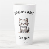 World’s Best Cat Mum –  Cat lovers gift カフェラテマグ (正面)