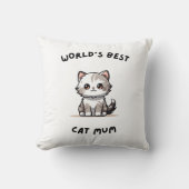  World’s Best Cat Mum Cute Design クッション (正面)