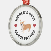 World’s Best Corgi Father Dog Dad Christmas Gift メタルオーナメント (左)